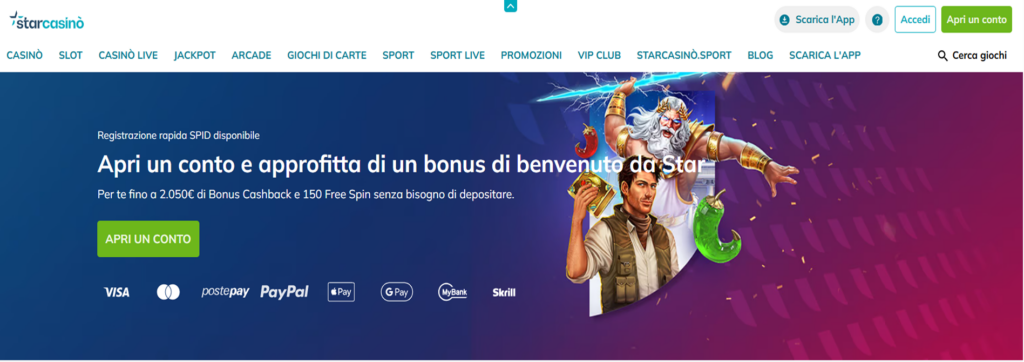 Starcasino Homepage